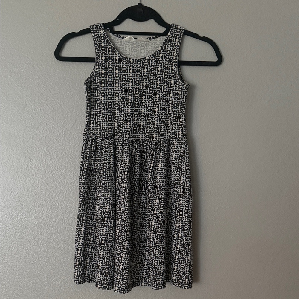 H&M Black and Off White Patterned Sleeveless Girls' Dress